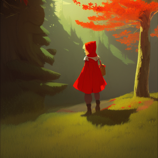 Listia Digital Collectible: Little Red Riding Hood In the forest going to Grandmas house