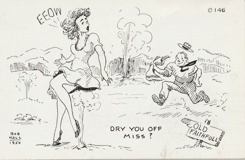 Vintage Unused Postcard: Comic: Dry You Off Miss?