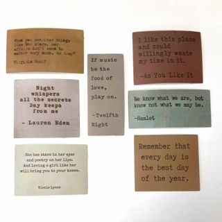 7 Retro Typerwriter Quote Stickers #2