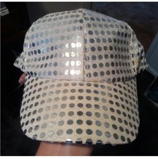 Silver Sequined Baseball Hat