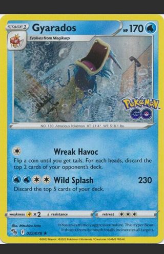 NM Rare Rev Holo Gyrados Pokemon Go Pokemon card TCG SWSH