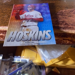 2020 topps patience pays Rhys Hoskins abaseball card 