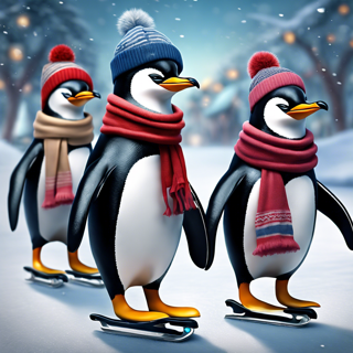 Listia Digital Collectible: Penguins Ice Skating