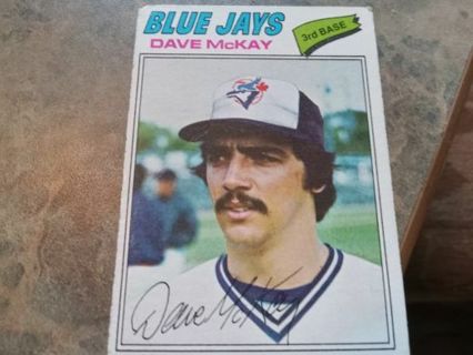 1977 TOPPS DAVE McKAY TORONTO BLUE JAYS BASEBALL CARD# 377