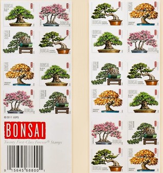 20 Bansai Trees Forever Stamps, Great Art, Refundable, Insured, Ships in 1 day.