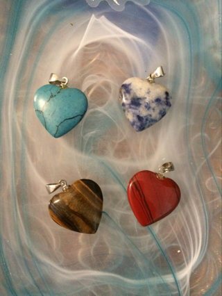 NEW! 4 Gemstone Heart Pendants ♥️