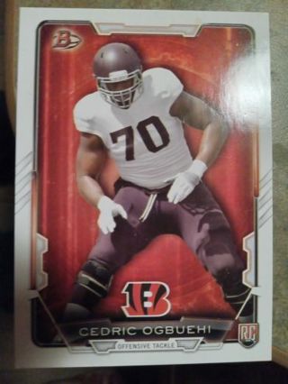 2015 BOWMAN ROOKIE CEDRIC OGBUEHI CINCINNATI BENGALS FOOTBALL CARD# 19