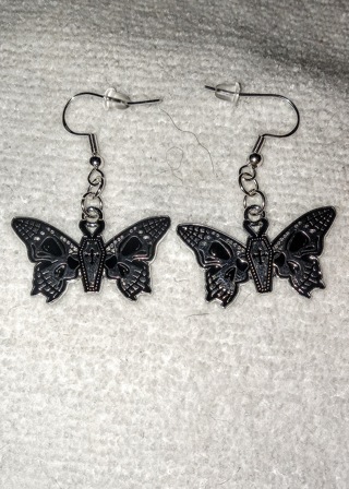 Death Moth earrings, stainless steel with 925 hooks.