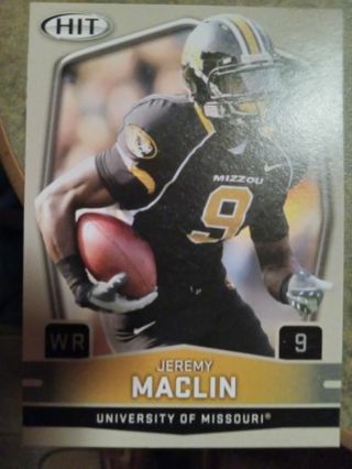 2009 SAGE HIT ROOKIE JEREMY MACLIN MISSOURI TIGERS FOOTBALL CARD# 9