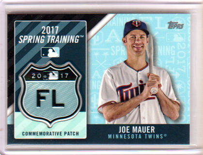 Joe Mauer, 2017 Topps Florida FL Patch Card Card #MLBST-JM, Minnesota Twins, HOF, (L6)