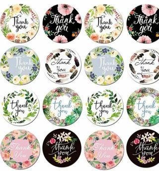 ➡️⭕SuPeR SPECIAL➡️(48) 1" FLORAL THANK YOU STICKERS!!⭕
