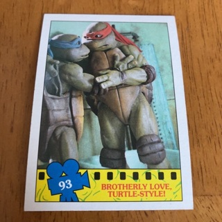 1990 Topps Teenage Mutant Ninja Turtles Movie - [Base] #93 Brotherly Love, Turtle-Style