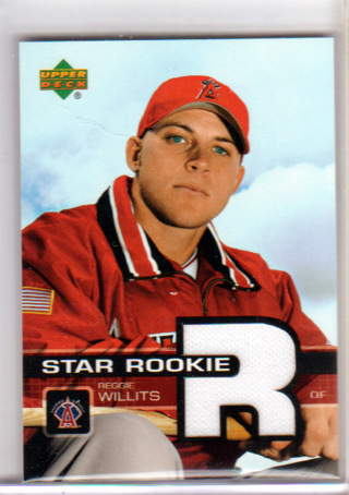 Reggie Willits, 2003 Upper Deck Star Rookie RELIC Card #P87, Los Angeles Angels, (L3)