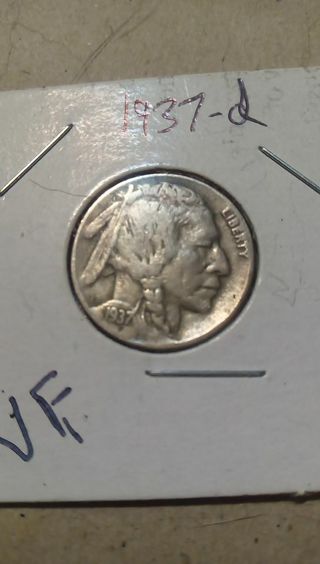 1937-D BUFFALO NICKEL. VF. HIGH BIDDER WINS. ( NO FAKE COINS HERE. )