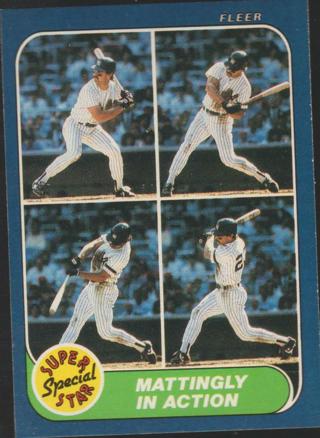 1986 Fleer Baseball Don Mattingly In Action Card #627