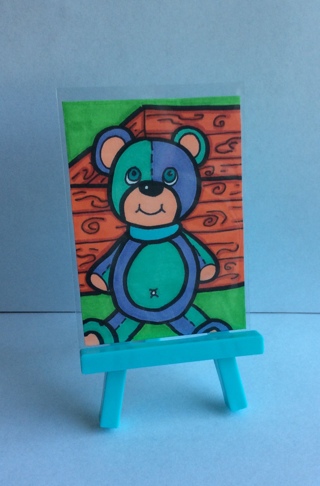 Teddy Bear original drawing aceo Last Chance