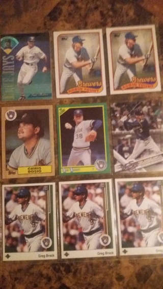 set of 9 milwaukee brewers baseball cards free shipping