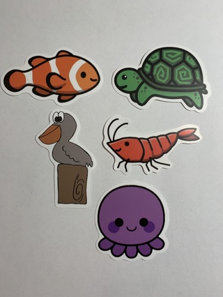 CUTE ANIMAL STICKERS~LOT 6~FREE SHIPPING!