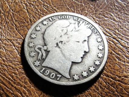  ★★ 1907-S BARBER HALF DOLLAR VG ★★ **BETTER DATE** "90% SILVER"