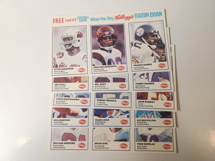 (15) 1982 Kelloggs Football Cards