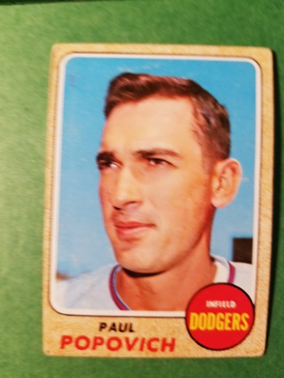 1968 - TOPPS EXMT - NRMT BASEBALL - CARD NO. 266 - PAUL POPOVICH - DODGERS