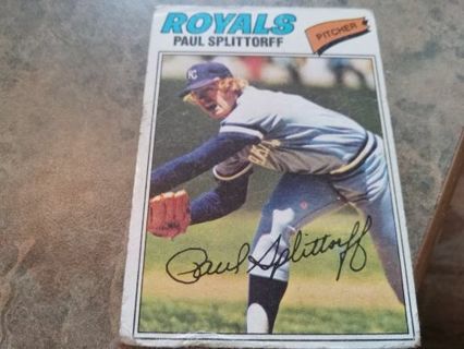 1977 TOPPS PAUL SPLITTORFF KANSAS CITY ROYALS BASEBALL CARD# 534