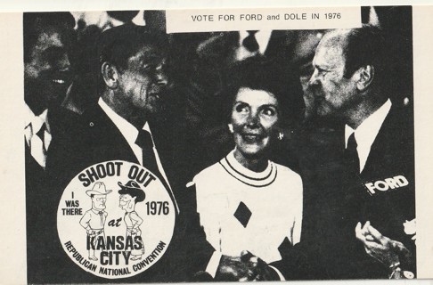 Vintage Unused Postcard: c: 1976 Vote for Ford/Dole