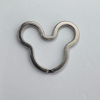 Silver Mouse Head Split Ring Key Chain Connector 