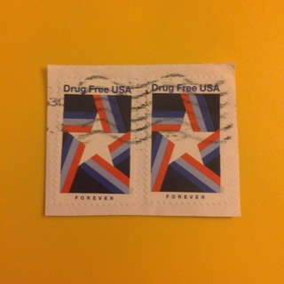 2020 DRUG FREE USA Forever Postage Stamp | Canceled (Used) | LOT OF 2