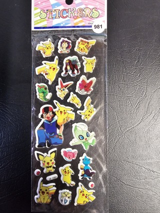 1 sheet pokemon puffy stickers