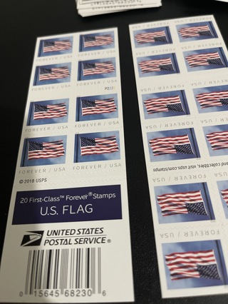 2019 Flag 49 Booklets 980 USPS First Class Forever Postage