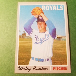 1970 - TOPPS EXMT - NRMT BASEBALL - CARD NO. 266 - WALLY BUNKER - ROYALS