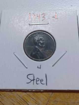 1943-D Steel Lincoln Wheat Penny! 13.4