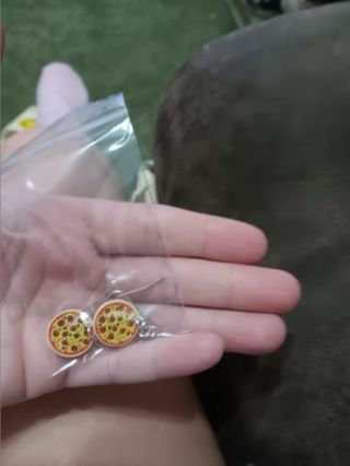 Pizza lego earrings