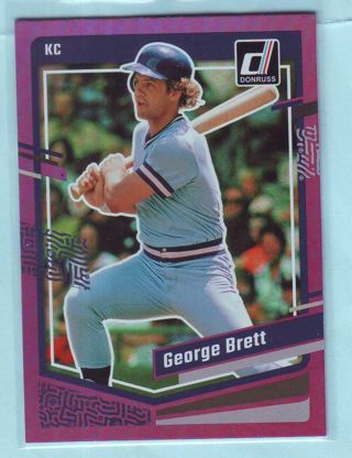 2023 Donruss George Brett PURPLE HOLO Baseball Card # 185 Royals