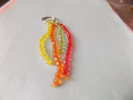 4 bead strand dangle keychain each bead strape is different color