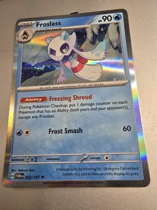 Pokemon Froslass holo rare card 053/167