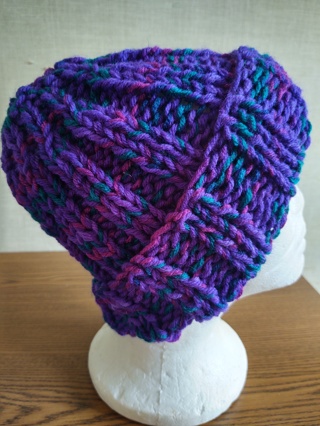 Hand Knit Double Strand Multicolor Hat 