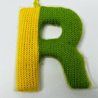 Sweater Look R Green Yelloe Initial Ornament 