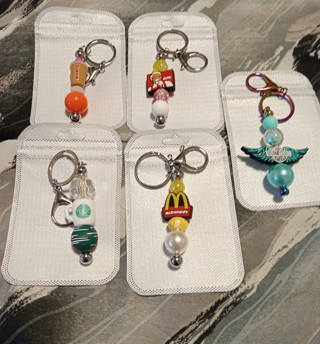 5 New Keychains - Starbucks - Dunkin donuts - McDonald's 