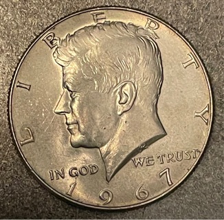 1967 P Silver Kennedy Half Dollar About Uncirculated 