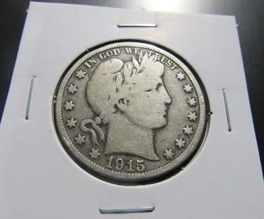 ★★ 1915-D BARBER HALF DOLLAR VG ★★ **90% SILVER** "BETTER DATE"