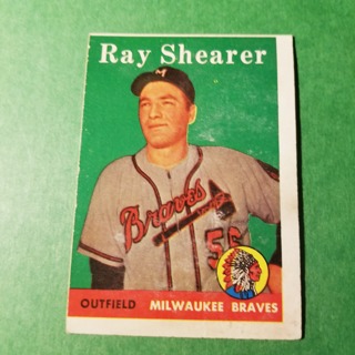 1958 - TOPPS BASEBALL CARD NO. 283 - RAY SHEARER - BRAVES