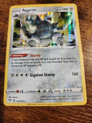 Pokemon Aggron holo rare 123/189