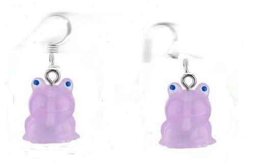 SP PURPLE GLOW IN THE DARK FROG EARRINGS #4 (PLEASE READ DESCRIPTION)