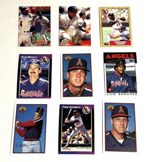 Angels-9 Card Lot-Joyner,Finley,Armas,Minton,Davis