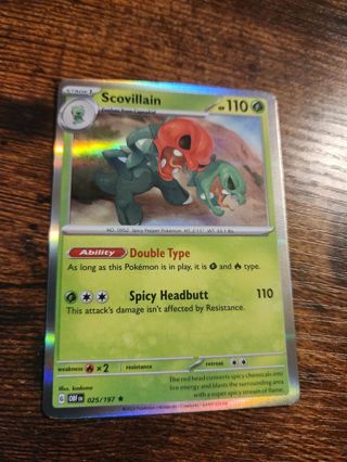 Pokemon Scovillain 025/197 holo rare card