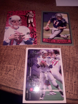 Three card lot football Drew Bledsoe 