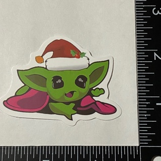 Baby yoda Christmas hat large sticker decal NEW 