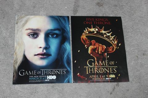 (2) Game Of Thrones Ad Poster Seasons 2 & 3 HBO Daenerys Targaryen Emilia Clarke